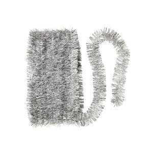 Silver tinsel garland, 2 meters long, perfect for decorating Christmas trees - Garland