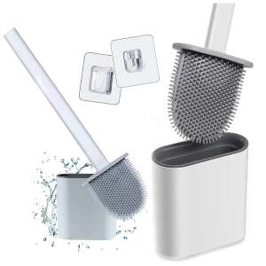 Szilikon WC-kefe szett - Falra akasztható - 35cm