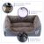 Features of a large grey dog bed: durable, soft, waterproof
