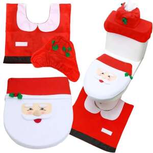 Santa Claus toilet seat cover, toilet lid cover, and bathroom rug set for Christmas - Nonbrand Christmas Decoration