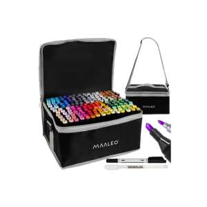 Set 168 bucăți markere alcoolice cu două fețe + Geantă 91282724 - Markere