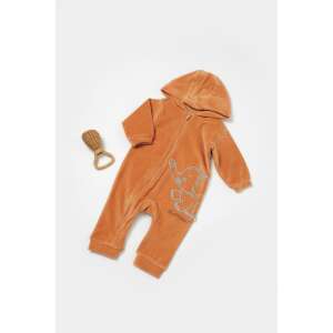 BabyCosy bio pamutból készült kapucnis overall elefánt mintával, 3-6 hónapos - BabyCosy