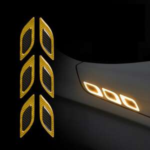 2 pack of yellow diamond reflective stickers with carbon fiber design, ORACAL brand - Car decal