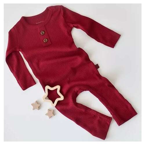 Hosszú ujjú jumpsuit és hosszú nadrág organikus és modális pamutból - BabyCosy Red (méret: 3-6 hónap) 91284604