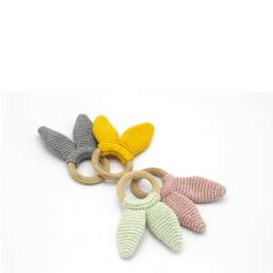 BabyJem Nyuszi Fogzó - Pamut - Fa Gyűrű