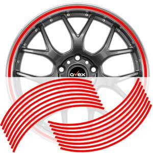 16 piece red wheel rim tape set, car rim stickers, wheel rim trim, car styling, car accessories - Car decorative strip