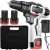 Cordless drill driver with two batteries and carrying case
