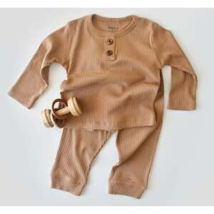 Brown BabyCosy hosszú ujjú felső és nadrág szett babáknak, organikus és modális pamutból, 6-9 hónapos - BabyCosy