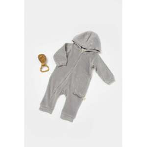 BabyCosy szürke elefántos jumpsuit kapucnival, 80% bio pamut, 20% poliészter, 18-24 hónapos - BabyCosy