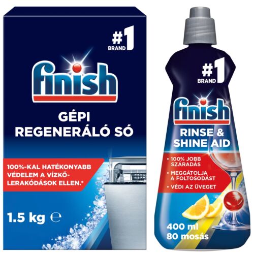 Finish Regeneračná soľ do umývačky 1,5 kg + Finish Shine and Protect leštidlo do umývačky 400 ml 138924316