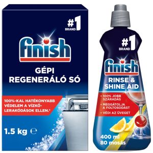 Finish Regenerirajuća sol za perilicu posuđa 1,5 kg + Finish Shine and Protect omekšivač za perilicu posuđa 400 ml
 138924316 - Pranje posuđa
