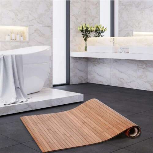 Bambusz csúszásmentes fürdőszobai kádkilépő szőnyeg, 50 x 80 cm, Natúr 49501915