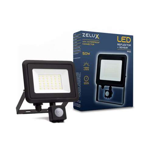 Zelux Led Reflector 50W IP65 NW 4000K Senzor de mișcare PIR 91295196