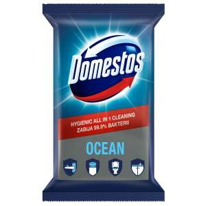 Domestos Ocean Hygienische All-in-1 Reinigungstücher, tötet 99,9% der Bakterien ab, 60 Tücher - Haushaltstücher