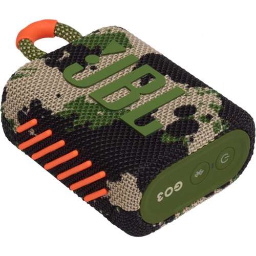 JBL GO 3 squad portable Bluetooth speaker, angled view
