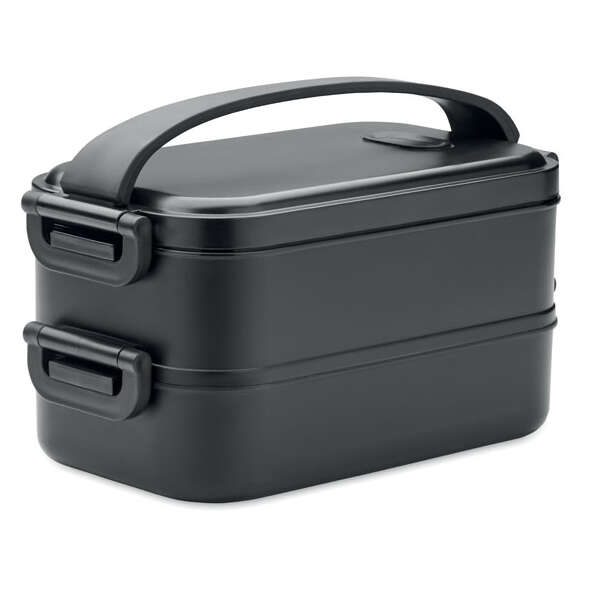 Pudełko na przekąski 2 części 2x 800 ml czarne