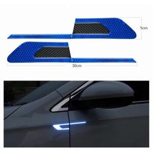2 pack OEM reflective car stickers, Boomerang, Carbon 5D insert, blue - Car decal