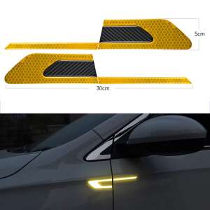 2 pcs Boomerang Reflective Sticker Set with 5d Carbon Insert, Yellow