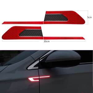 2 pcs Boomerang Reflective Sticker Set with 5d Carbon Insert, Red