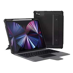 NILLKIN BUMPER COMBO BACKLIT billentyűzetes tok iPad-hez, fekete, QWERTY, angol, ceruza tartóval - Nillkin