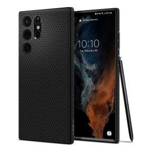 Spigen Liquid Air fekete telefontok Samsung Galaxy S23 Ultra-hoz, vékony, ütésálló, légpárnás sarkokkal, rombusz mintával - Spigen