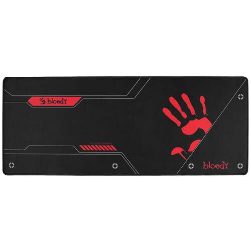 A4TECH Bloody BP50L Gaming Mouse Pad, Black and Red, Textured Fabric, Non-Slip, 750x300x3 mm