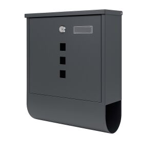 Pepita anchored steel Mailbox with newspaper holder #anthracite 137254325 - Mailbox