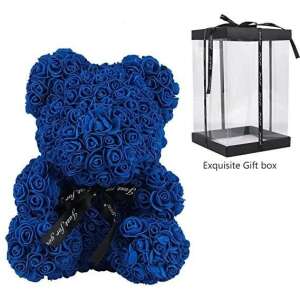 Kék virág maci rózsából 35 cm 91309622 Ajándék ötletek Valentin-napra