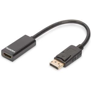 Assmann DisplayPort - HDMI átalakító kábel, 0,15m fekete - Assmann