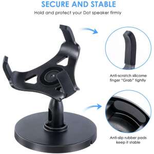 IFCOW 360 fokos forgatható asztali állvány Echo Dot 3. generációhoz, fekete, állítható, biztonságos, stabil, csúszásgátló - Audio