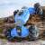 Blue stunt car with gesture control, 360 degree rotation, lights and music, driving on rocks