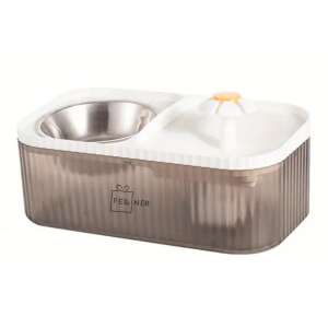 Felliner Automatic Pet Feeder and Water Fountain with Food Bowl, 2-in-1 Fountain Type for Cats and Dogs, 3L, Ultra-Quiet, Cleaning and Filtration, Plug Adapter, White