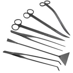 Aquario 6 az 1-ben Akvárium/Terrárium Ápolási Kiegészítőkészlet, Rozsdamentes Acél, Fekete Szín 91314290 - Állattartás