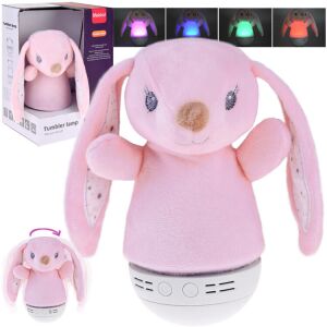 Mookid Plush Bunny Night Light Collage with Packaging and Color Changing Lights - Interactive Plush Toy