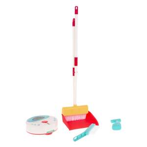 Toy cleaning set with robot vacuum cleaner, broom, dustpan, and cleaning spray - Household Toy