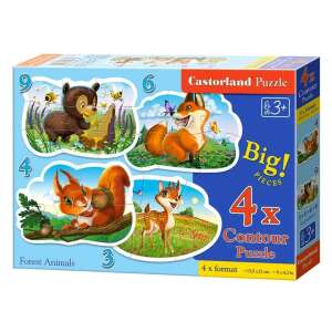 4 az 1-ben puzzle - Erdei állatok (3, 4, 6, 9 darabos) 91316248 Puzzle - Erdő
