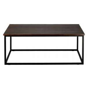 BackHome rectangular coffee table, 110 x 55 x 43 cm, brown wood top, black metal frame - Living Room Furniture