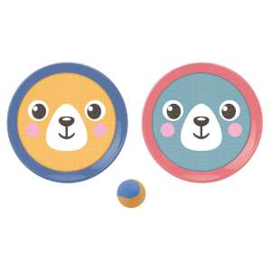 Set Catch Ball, două discuri cu fețe de animale și o minge, joc în aer liber - Jocuri de îndemânare în aer liber