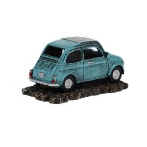 Kék Fiat 500 autó akvárium dekoráció, gyanta, 12x6.5x5.5 cm - Aqua Della