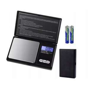 Black digital pocket scale with LCD display, 0.01g precision, 200g capacity, TARE function, includes batteries - Other Measuring Tool