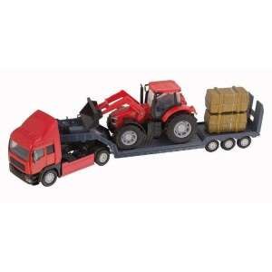 Teamsterz traktor szállító kamion, piros traktorral 43848747 