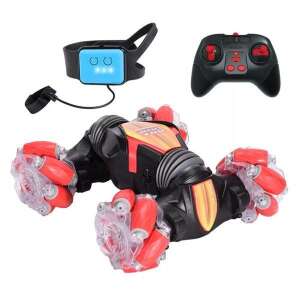 Mini Pioneer Car, czerwony samochód zdalnie sterowany z LED-owymi światłami, napęd na 4 koła, sterowanie gestami, obrót o 360 stopni - Formatex