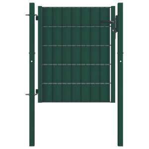 Zöld PVC és acél kerítéskapu 100 x 101 cm 91329938 