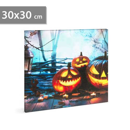 Halloween-i LED-es hangulatkép - fali akasztóval, 2 x AA, 30 x 30 cm 34789774