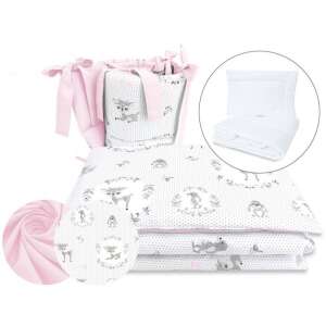 Baby Shop 5 részes babaágynemű - őzike szürke/rózsaszín 34791492 Ágynemű - baba