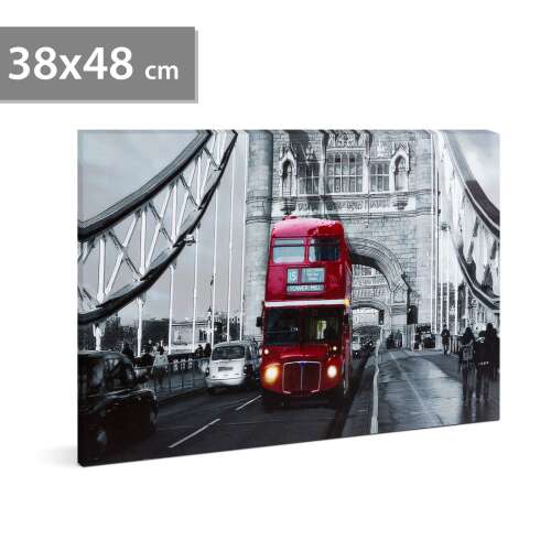 LED-es fali hangulatkép - "London Bus" - 2 x AA, 38 x 48 cm 34791777