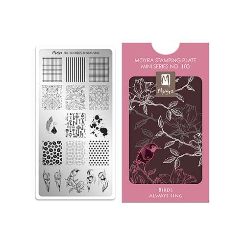 Moyra Mini sorozat 103. számú Birds Always Sing körömnyomda lemez