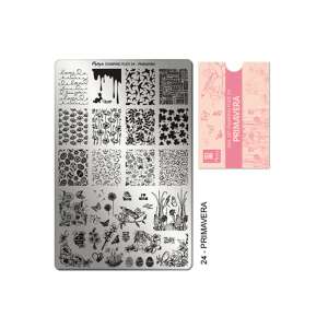 Moyra Nail Stamping Plate 24 Primavera, featuring over 160 designs for nail art - Nail design