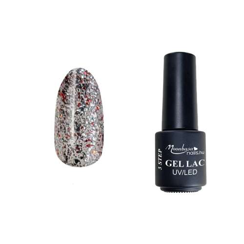 Moonbasa Nails 3 lépéses gél lakk UV/LED #115 Csillámszikra csillámos gél lakk, 4ml - MoonbasaNails