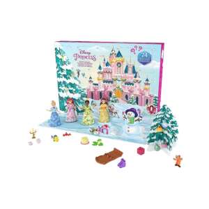 Calendar Advent Disney Princess cu păpuși și accesorii Belle, Ariel, Cenușăreasa, Tiana - Mattel